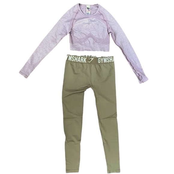 Gymshark Fit Leggings and Flex Long Sleeve Crop Top Bundle - Picture 2 of 10